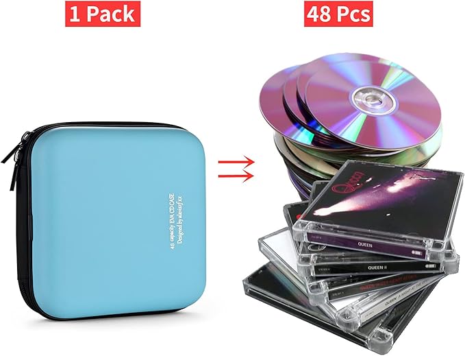 DVD Case, EVA CD Case Holder Storage Organizer Portable Protective DVD Wallet Holder for Car
