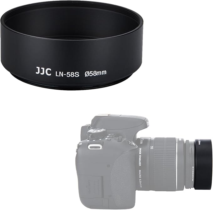 JJC 58mm Screw-in Mount Standard Aluminum Metal Lens Hood Shade for Lenses with 58mm Front Filter Thread for Canon EF 50mm f/1.4 USM, Canon EF 85mm f/1.8 USM, Nikon AF-S Nikkor 50mm f/1.8G Lens