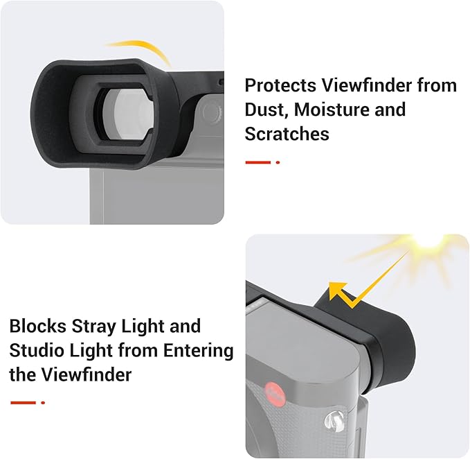 JJC Camera Viewfinder Eyecup for Leica Q3 43 & Q3, Soft Silicone Eyepiece with Extended Design, Easy Hot Shoe Installation