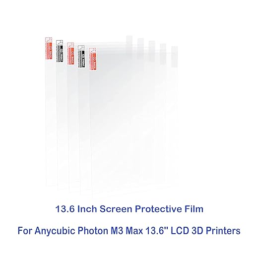 5PCS Screen Protector for Anycubic Photon M3 Max, M7 Max, Resin 3D Printer 13.6'' Screen Protective Film for Photon M3 Max,M7 Max 13.6'' LCD 3D Printers