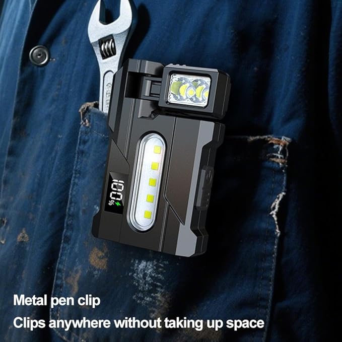 Mini EDC Flashlight 1200 Lumens – 2PCS Super Bright 3 Modes EDC Flashlight, Rechargeable Mini ABS Light with Magnet, Portable Pocket Dual Light, 180° Rotatable Magnetic Torches for Outdoor Emergency