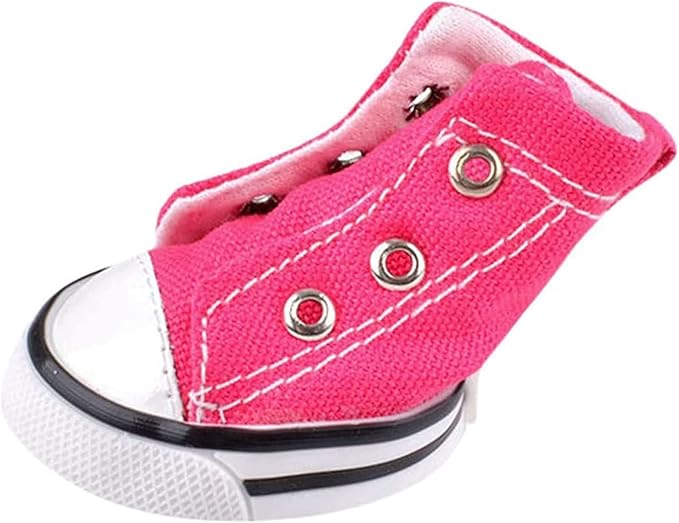 Pet Dog Shoes,Puppy Canvas Sport Shoes Sneaker Boots, Non Slip Causal Shoes Dog & Cat Paw Protective Cover for Outdoor Walking, Sports and Hot Pavement，4pcs