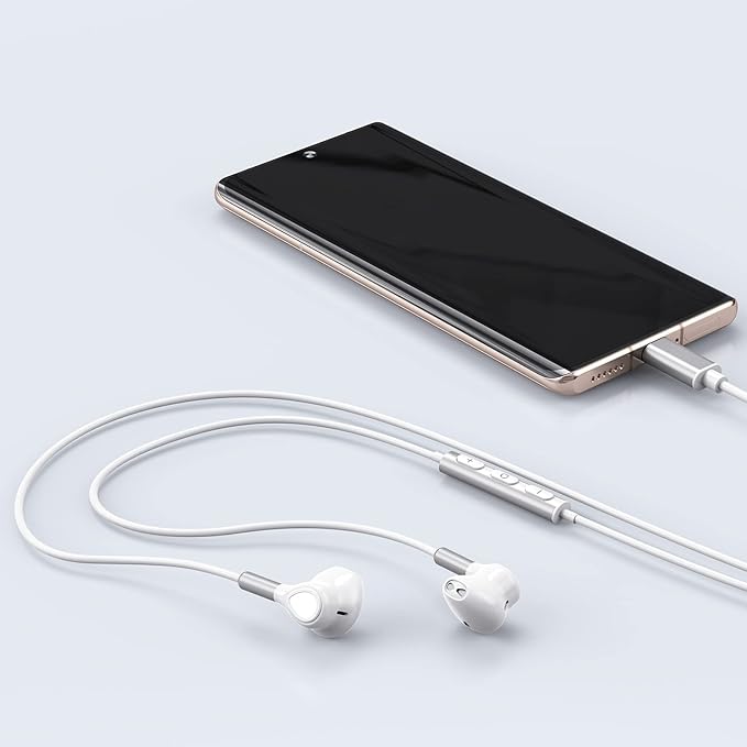 USB C Headphones for Samsung Galaxy S24 S23 Ultra S22 S21 FE S20 A54 A53 USB C Earphones with Mic Volume Control Wired Earbuds USB Type C Headphones for iPhone 16 15 Pro Max Plus iPad Pro Pixel 8 7 6a