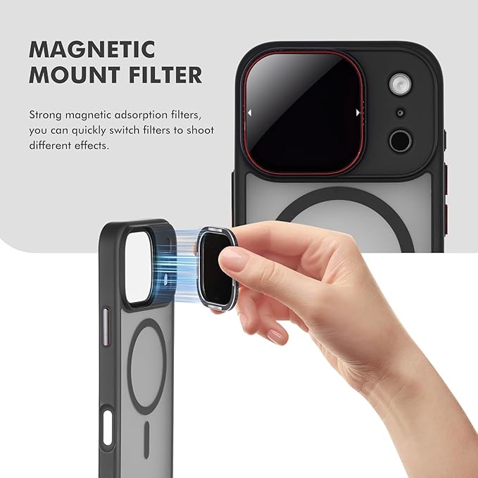 Magnetic UV Filter for iPhone 17 Pro with case | Compatible w MagSafe | Quick-Release System for CPL/ND/VND/(Sold Separately) | Phone Video Lens Accessory Camera Lens Protector for Vlog Live