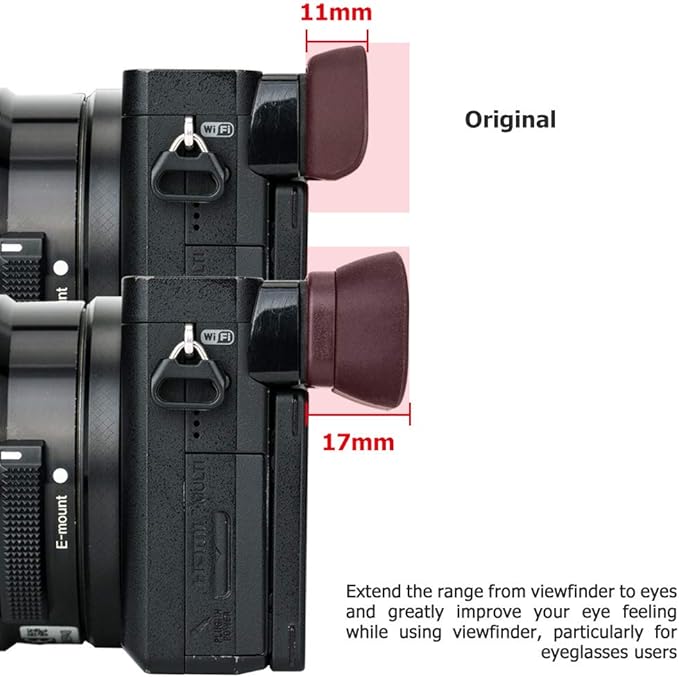 Kiorafoto Soft Silicon Camera Viewfinder Eyecup Eyepiece Eyeshade for Sony A6000 A6100 A6300 Eye Cup Protector Replaces Sony FDA-EP10