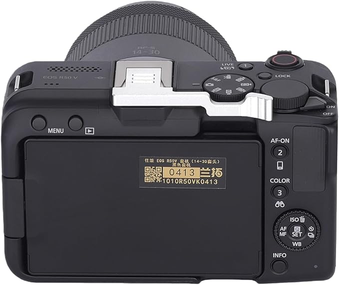 Metal Thumbs Up Grip for Canon EOS R50V Hot Shoe Mount Finger Support Grip, Aluminium Alloy Thumb Up Rest Hand Grip Compatible with Canon EOS R50V Camera Accessories (Silvery)