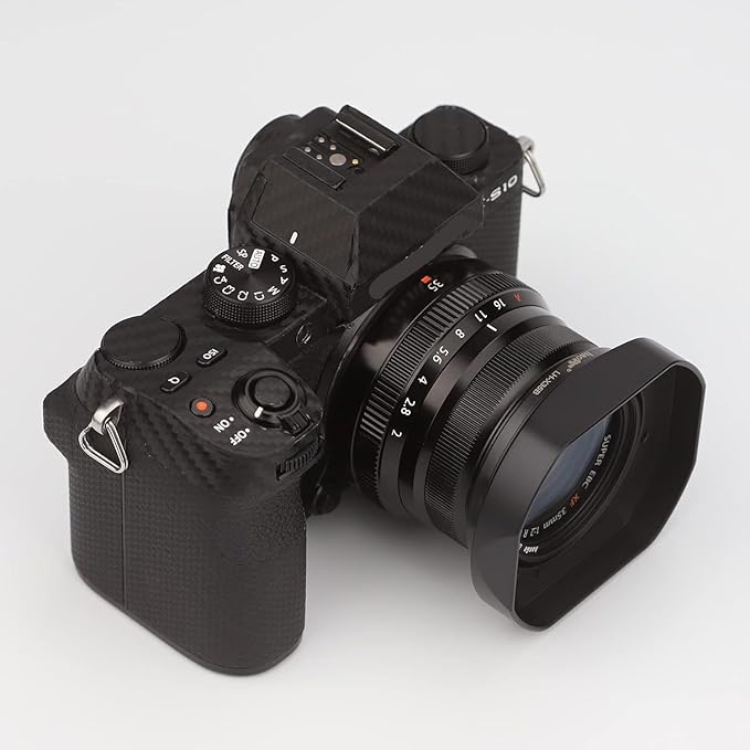 Haoge LH-X35B Metal Square Bayonet Lens Hood for Fujinon XF35mmF2 R WR XF23mmF2 R WR XC 35mm F2 (XC35mmF2), Fuji 35mm F2 Hood, 23mm F2 Lense Hood, with Metal Front Cap, Replaces LH XF35 2 Hood