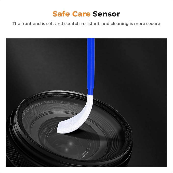 K&F Concept 20 Pack APS-C Frame Sensors Cleaning Swabs, DSLR SLR Digital Camera Dry CCD CMOS Clean Swabs Compatible with Nikon Sony Canon DSLR Camera Sensor, 16mm x 20mm