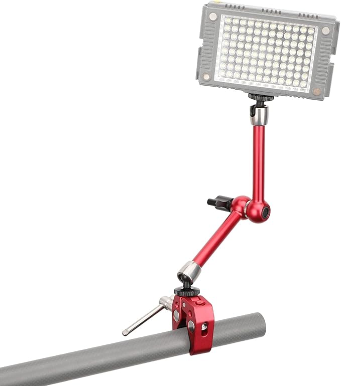 CAMVATE 10" Magic Arm Articulating Super Crab Clamp for Monitor LED Flash Lights(Red) - 3118