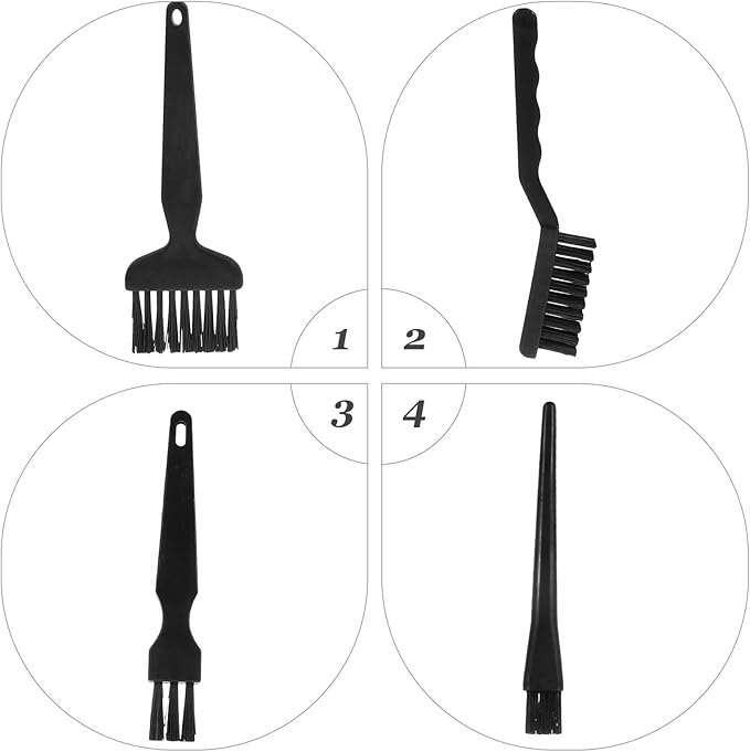 Yardwe 10pcs Anti-Static Cleaning Brush Kit for Laptop and Keyboard, PCB Circuit Board Dust Removal, Multi-Purpose Electronics Cleaning Brushes with Straight Handle for Technology