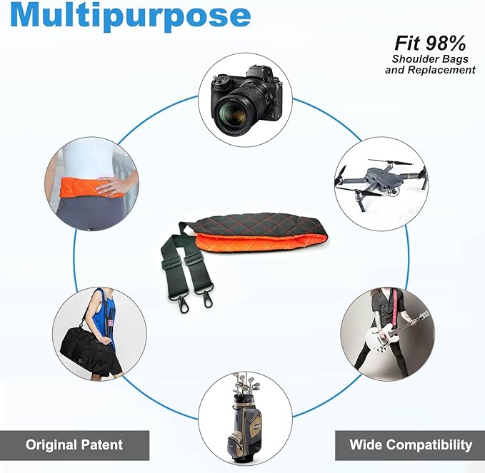 LONPAI Ultra Comfortable Camera Strap with Pockets and Thick Padded for Photographers, Adjustable Universal Cam Neck Belt