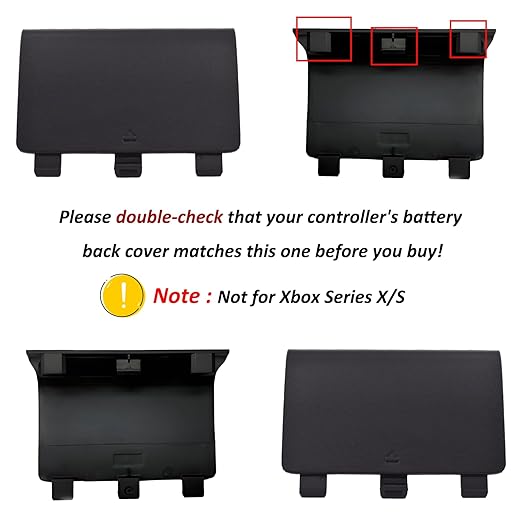 4 Pcs Battery Back Cover for Xbox One/One S/One X Controller[NOT for Xbox Series X/S],Battery Back Shell Covers for Xbox One Controller,Replacement Battery Cover Door Compatible with Xbox One(Black)
