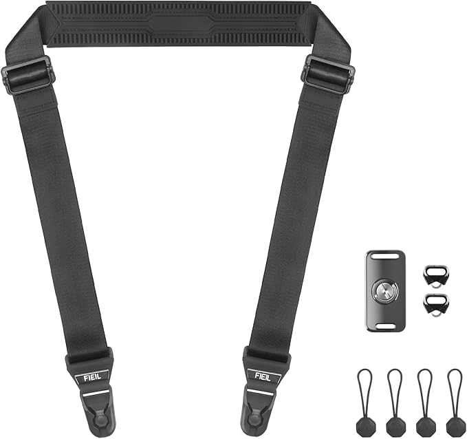 FIEIL Camera Strap with Quick Release Plate, Universal Camera Strap with Quick Release and Connection, Smooth and sturdy, Equipped with Comfortable Silicone Shoulder Pad, Strap Width 1.5''(3.8cm)