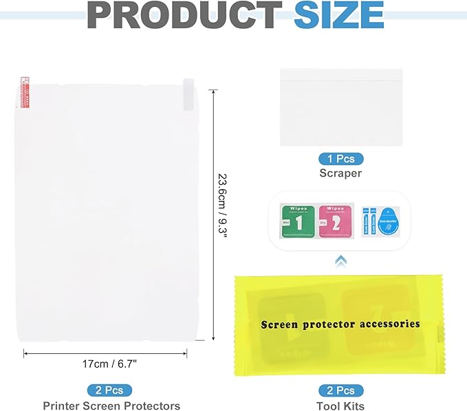 MECCANIXITY 2Pcs 3D Printer LCD Screen Protector, 11.3" Scratch-Resistant Protective Films with Tools Kit and Plastic Scraper for LCD Resin 3D Printers mono x 6Ks