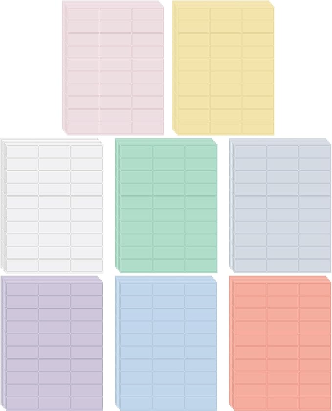 Zhanmai 1200 Pieces Assorted Colored Address Labels Neon Fluorescent Candy Labels Printable Address Stickers for Return Mailing Shipping Coding Message, 1 x 2.63 Inch (Candy Colors)