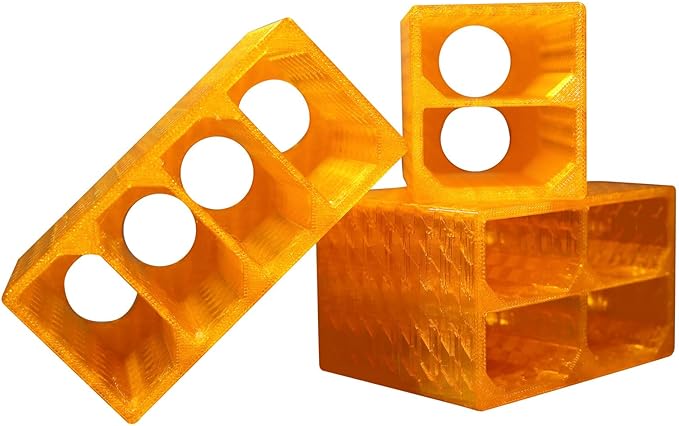 LingoFoto 2PCS Camera Battery Storage Soft Case with 4 Warehouses for Canon LP-E6/LP-E6N/LP-E6NH Camera Battery Protective Pack Case Holder (Orange,Horizontal Arrangement of Four Warehouses)