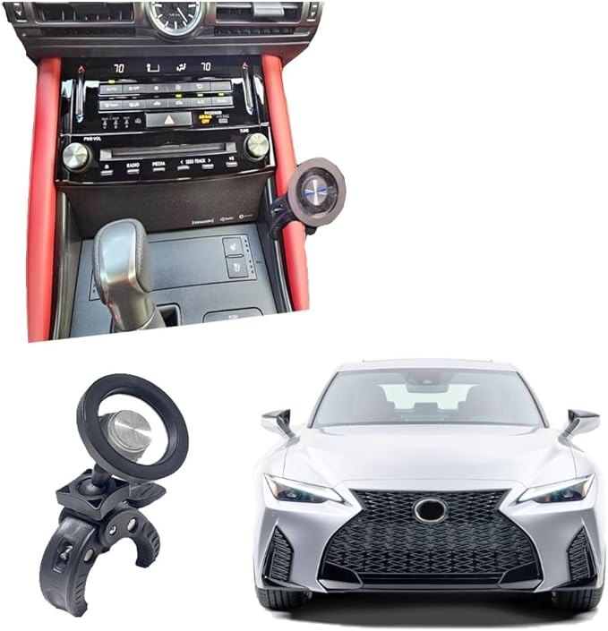 Phone Holder Compatible with Lexus is - 2014-2027 | Mount Compatible with Magsafe, Wireless Charging, Magnetic and clamp on