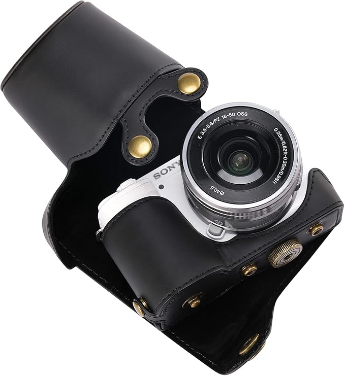Hargedis XEVN for Sony ZV-E10 case,for Sony ZV-E10 case,Premium PU Full Body Leather Camera Case Bag for Sony Alpha ZV-E10 Fit 16-50mm Lens with Camera Shoulder Strap