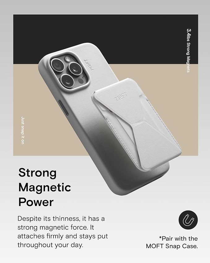 MOFT Magnetic Wallet Stand Compatible with iPhone 17/16/15/14/13/12 Series, Angle Adjustment & Magsafe Compatible MOVAS Phone Stand,Misty Cove