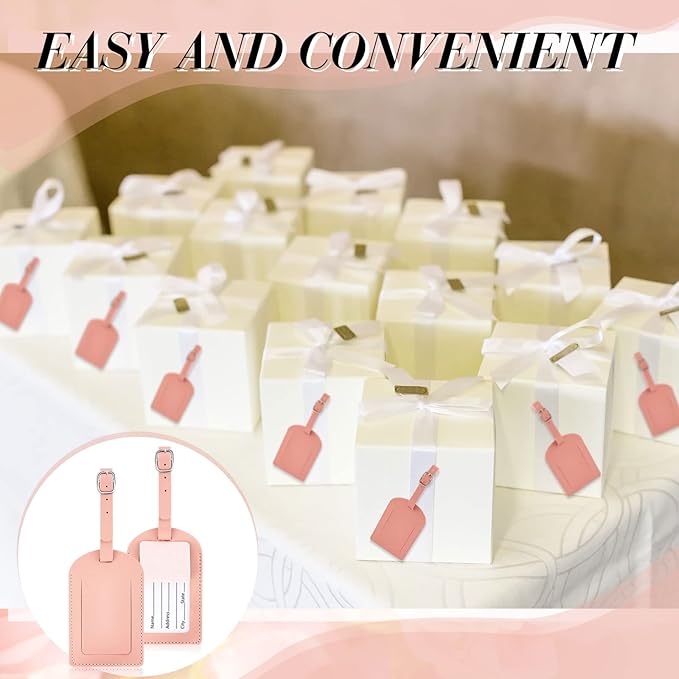 Dunzy 30 Pieces Leather Luggage Tag Women Identifiers Travel Suitcase Tags for Luggage Travel Backpack Bag Wedding Favors Women Men Adults Bulk