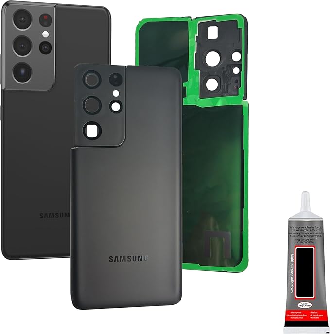for Samsung Galaxy S21 Ultra 5G Battery Back Cover（Black）+Glue