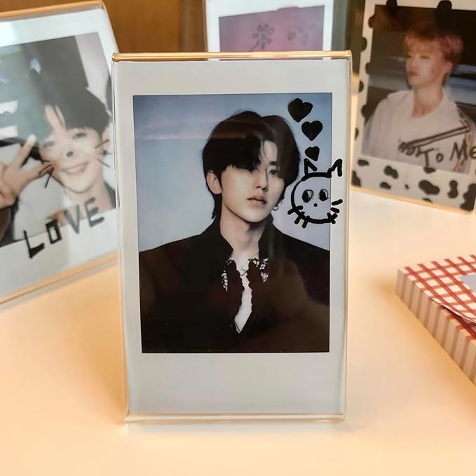 LAGIPA 2x3 Instax Mini Picture Frame, Desk Polaroid Photo Frame, Cute Small Wallet Size Acrylic Photo Frame for Fujifilm Instax Mini Instant Films (5 Packs)