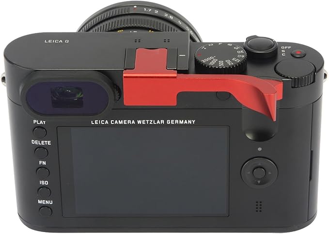 Haoge THB-LR Metal Hot Shoe Thumb Up Rest Thumbs Up Hand Grip for Leica Q Q-P QP Typ116 Typ 116 Camera Red