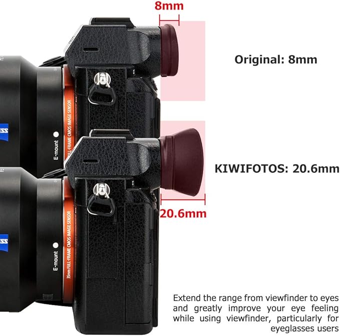Kiwifotos Soft Long FDA-EP18 Viewfinder Eyecup Eyepiece for Sony A7 A7II A7III A7R A7RII A7RIII A7RIV A7S A7SII A9 Camera for Sony A7 III A7 II A7 A7R IV A7R III A7R II A7R A7S II A7S A9 Camera