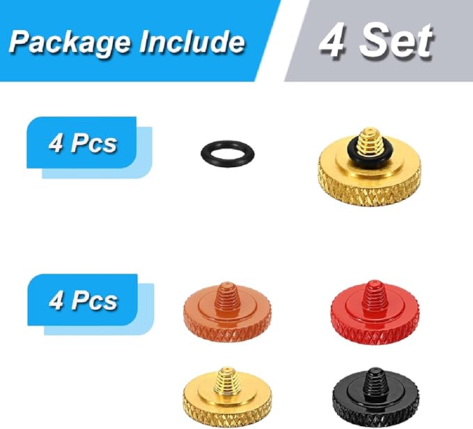 4Pack Camear Soft Shutter Button Metal Brass Knurled Camera Shutter Release Button (Multi-Colors)