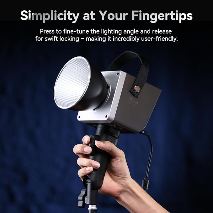 Ulanzi LA03 Handheld Light Stand Adapter, Quick Adjustment DSLR Mirrorless Camera Camcorder Monocular Hand Grip Stabilizer with 1/4" Screw, Portable Handheld Grip for COB Light, Tripod, Phone Clips