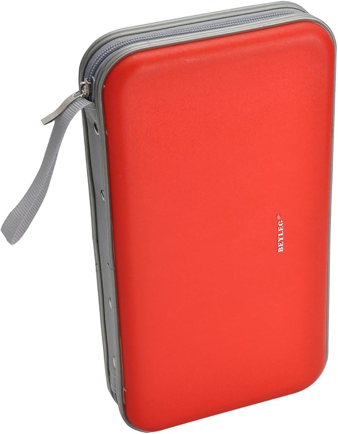 72 Capacity Heavy Duty CD DVD Blu-ray Media Case Storage Holder Organizer Wallet (Red)