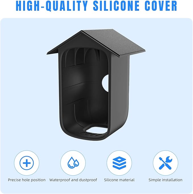 Silicone Protective Cover for eufyCam 3C (2-Pack), Weatherproof Rain & Dust Resistant Security Camera Skin, Easy Snap-On Installation, Black