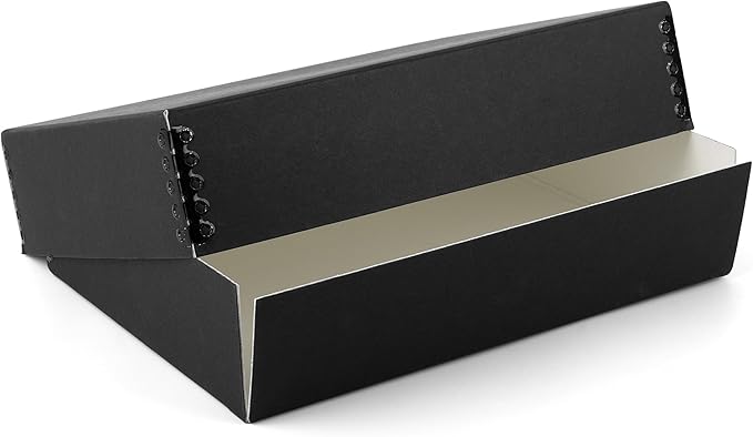 Lineco, 8x10 Museum Archival Storage Box, Drop Front Design with Metal Edge, Acid-Free, Preserveor for Photos, Documents, Crafts, DIY, Black