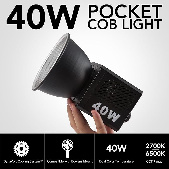 M60 Handle LED Video Light with Soft Box Protable Mini COB LED Bi-Color 2500-8500K CRI≥95 TLCI≥97 Built-in 3400mAh Battery Photo Studio Lights Vlog Shoot Fill Lighting 8 Scenes (M60 with Soft Box)