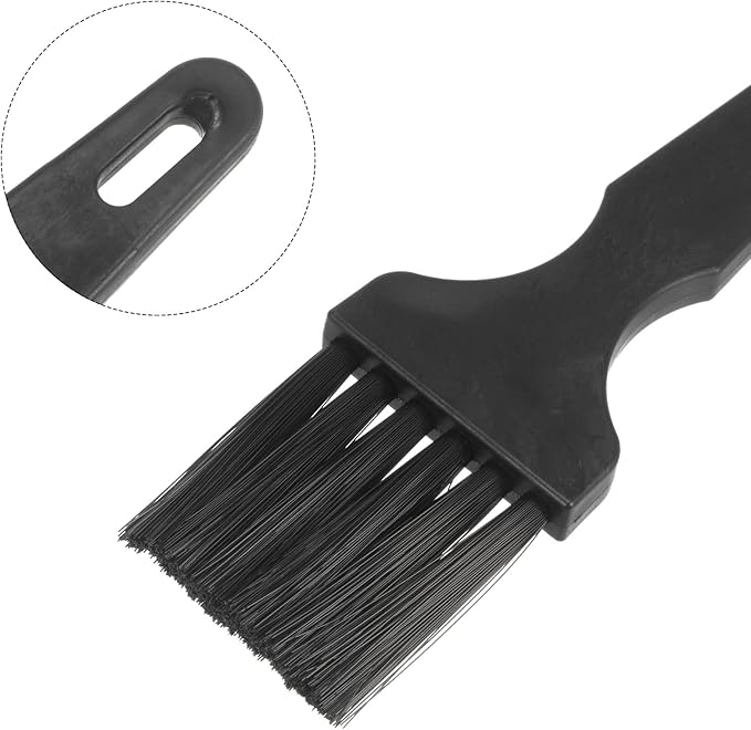uxcell 4 Pcs Anti Static ESD Brush Plastic Handle Nylon Lab Cleaning Brushes for Electronics Keyboard PCB BGA Repair Soldering, 40x40mm Bristles