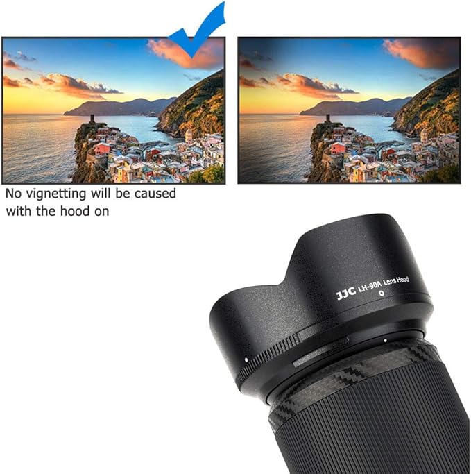 Reversible Lens Hood Shade for Nikon NIKKOR Z DX 50-250mm f/4.5-6.3 VR Lens and NIKKOR Z 50mm f/1.8 S Lens Replaces HB-90A HB-90 Lens Hood Available to Attach 62mm Filter & Lens Cap
