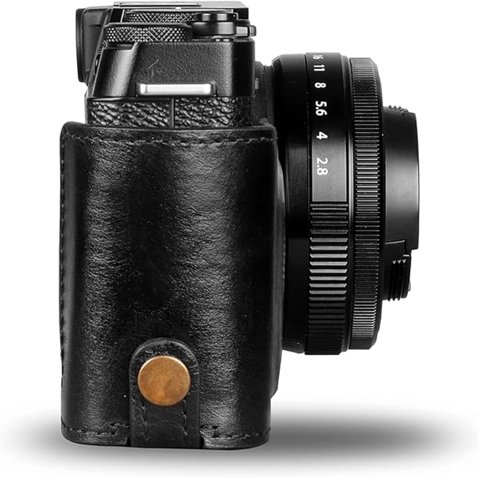 MegaGear Ever Ready Genuine Leather Camera Half Case Compatible with Fujifilm X Series X-E4, Black (MG1981)