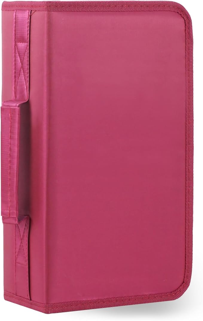DVD Case CD Storage,128 Capacity CD Cases Holder DVD Storage Case Holders CD DVD Disc Case Storage Wallet Binder for Car Home Office Travel (128 Red)