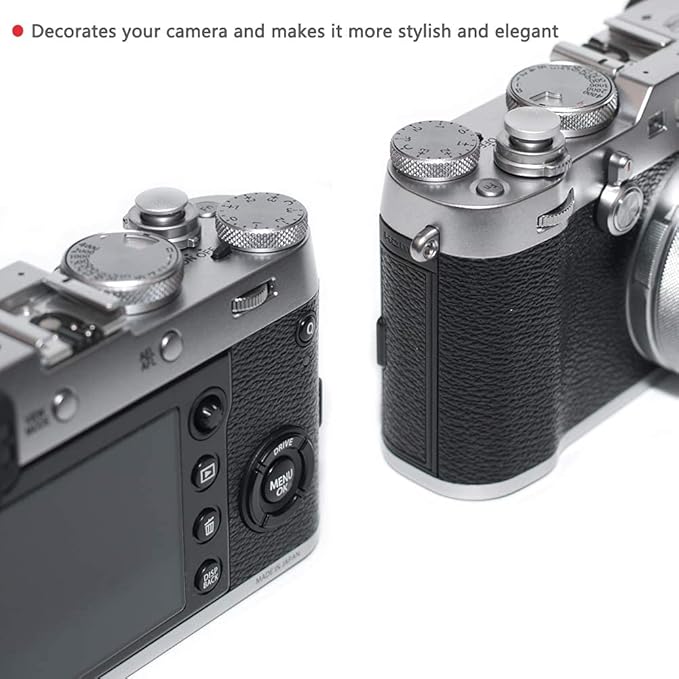Silver Metal Soft Shutter Release Button,Delicate Camera Shutter Button 11mm Concave 10mm Convex Surface(2 Pack)