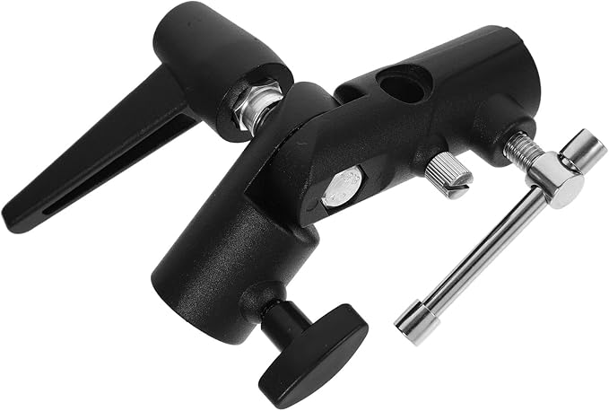 KOMBIUDA H-Type Camera Flash Bracket Mount with Aluminum Alloy Base for Off-Camera Tripod and Photography Umbrella Dual Flashlight Holder Portable