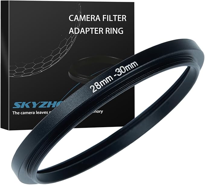 28mm to 30mm Step up Ring Filter Adapter Metal Ring Step up Rings Adapter Filter Compatible with All 30mm UV,CPL,ND,Lens Hood,Threaded Lens ect (28mm to 30mm)