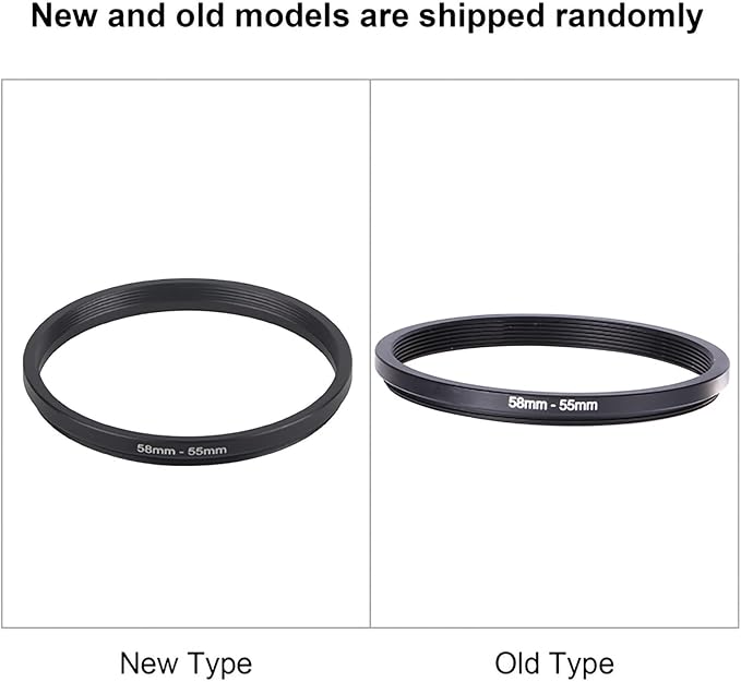 ANGGREK Camera Filter Ring 58mm-55mm 58mm to 55mm Step Down Rings Metal Lens Filter Ring Adapter 58-55 Black for Filters Adapters Lens Lens Hoods Lens