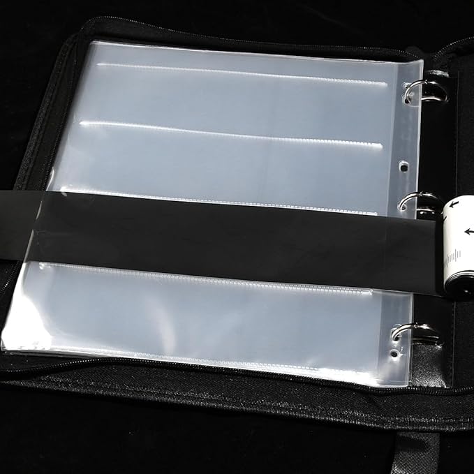 50PCS 120 Film Negative Sleeves Acid Free Archival Film Negative Storage for 120 film Can Hold 16 Pieces of 6×4.5 CM 12 Pieces of 6×6 CM Per Page Compatible with 3-Ring Binders for Organizing 120 Film