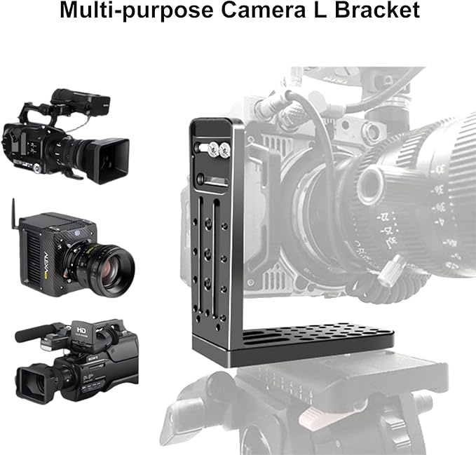DINESK Camera L Bracket,Universal Vertical Camera Mount Horizontal Switching Tripod Quick Release Plate Compatible with Canon Nikon Sony 4K Video Fujifilm DJI Stabilizer Monopod (Long Version)