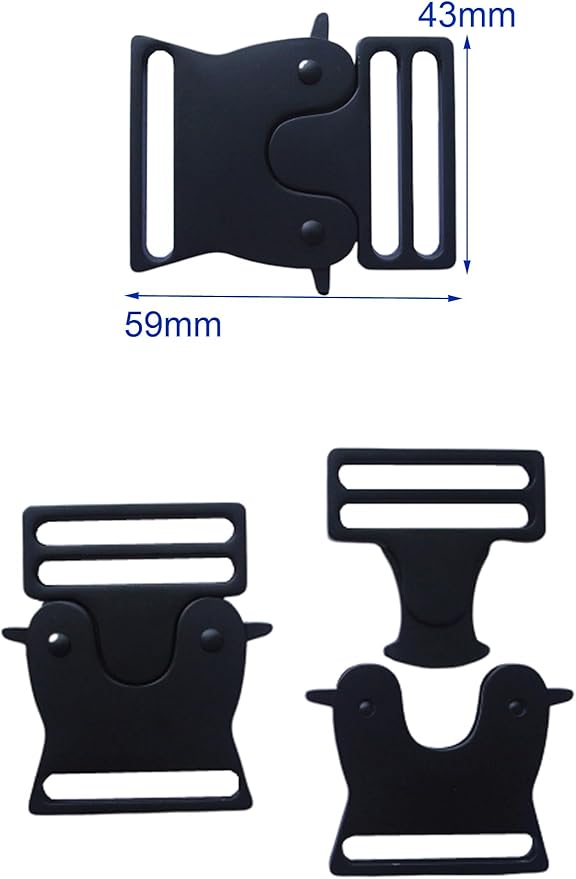 2 pcs Heavy Duty Metal Climbing Adjustable Release Buckles, Webbing Strap Lock Belt Outdoors Tactical Repair Buckle (38mm)