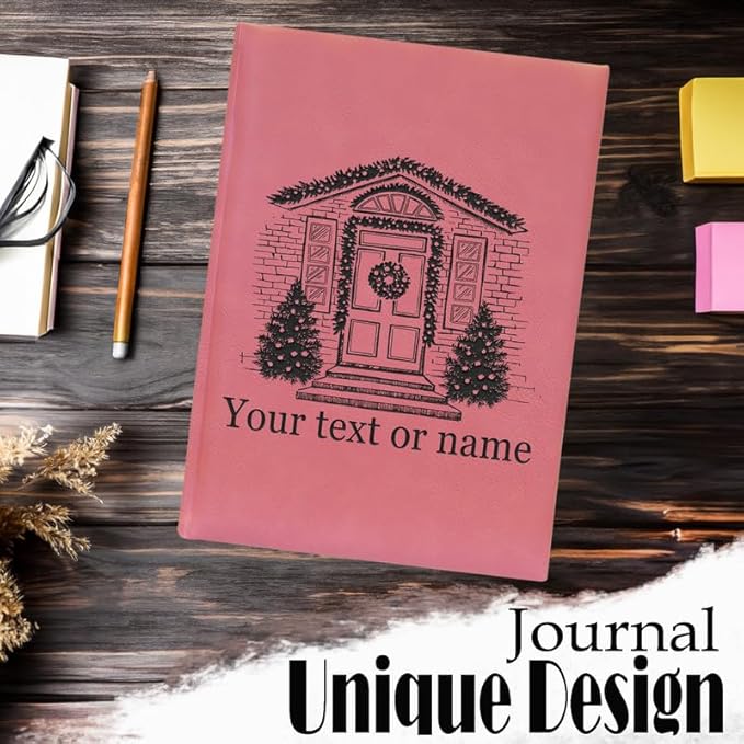Bespoke Holiday Wishes Engraved Gifts - Personalized Leather Notebooks for the Season