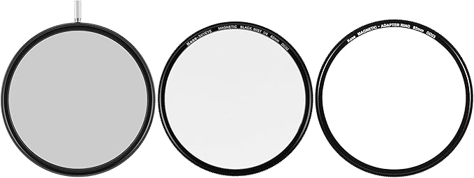 Kase Magnetic 82mm Video Kit CPL/Vari ND Combo Filter 1.5-5 Stop ND3 to ND32 + Black Mist Optical Glass
