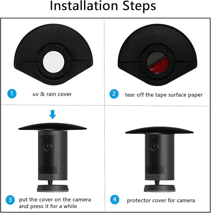 UV Rain Cover Compatible with Ring Outdoor Cam Plus(new-est Model), Weatherproof Camera Protector, Sun Shade Camera Cover, Anti Glare, Black, 1Pack