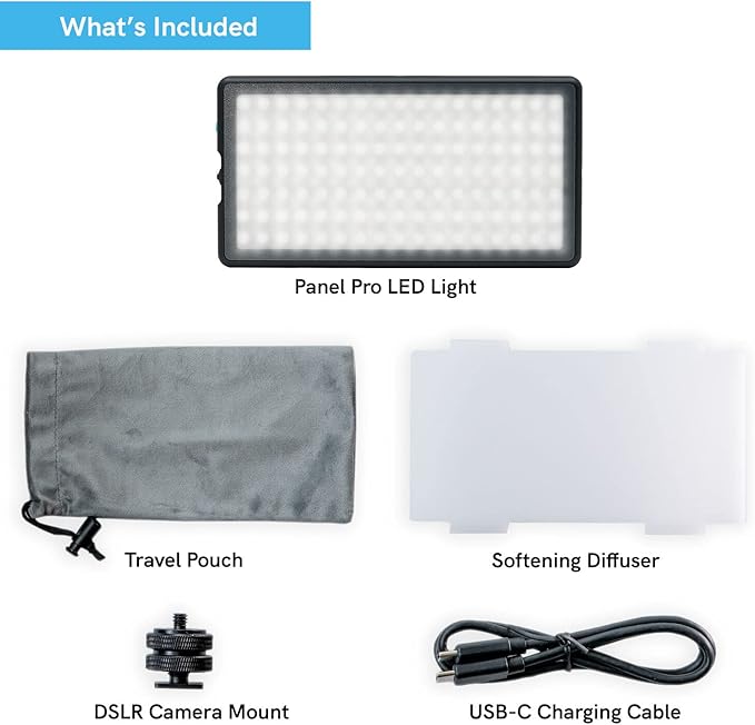 Lume Cube Panel Pro 2.0 RGB Camera Light | for Photography & Videography, fits Sony, Nikon, Canon, Panasonic, Fuji, and More | Bluetooth App, Adjustable Color, Camera Mount & Diffuser Included