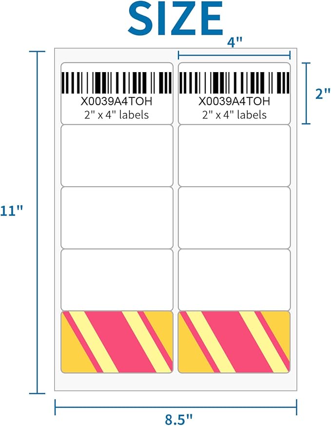 2” x 4” Shipping Address Labels 20000 Labels, BESTIKER 2x4 Printable Labels for Laser Inkjet Printers, White Sticker Mailing Labels for Package Envelopes (10 Labels/Sheet, 2000 Sheets)